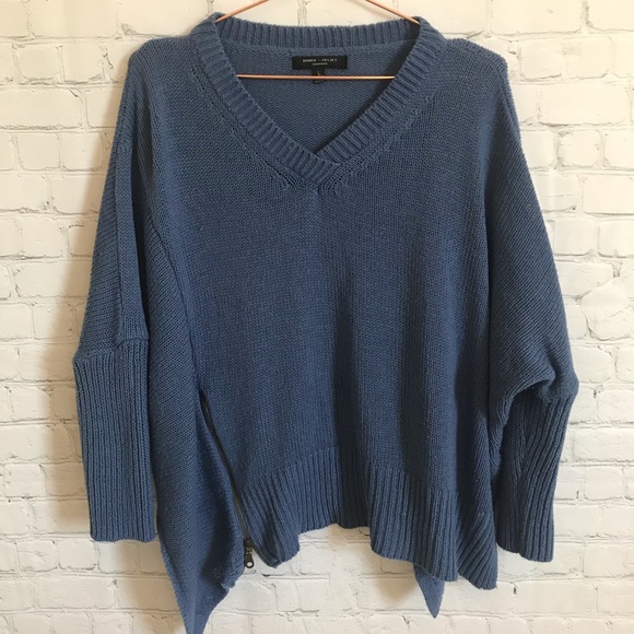 Romeo & Juliet Couture Sweaters - Romeo & Juliet Blue Dolman Asymmetrical Sweater